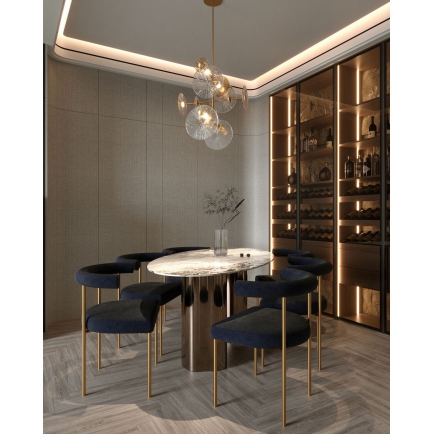 MAXLIGHT P0541 - Suspension-barre ALLURE 14xLED/5W/230V d. 60 cm doré