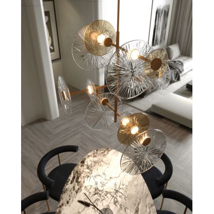 MAXLIGHT P0541 - Suspension-barre ALLURE 14xLED/5W/230V d. 60 cm doré