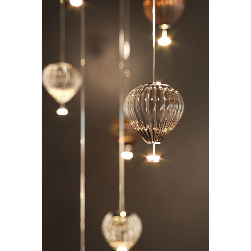 MAXLIGHT P0576 - LED Hanglamp aan een koord PALLONCINI 2xLED/3W/230V diameter 12 cm gerookt