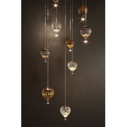 MAXLIGHT P0576 - Suspension filaire PALLONCINI 2xLED/3W/230V d. 12 cm fumé
