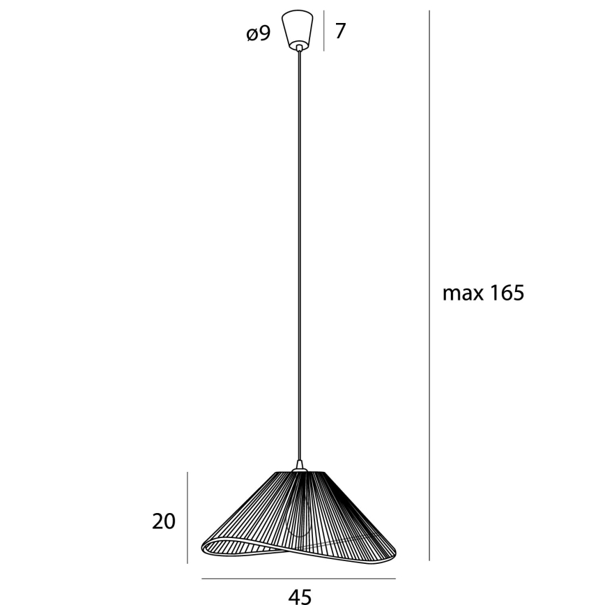 MAXLIGHT P0577 - Suspension filaire AMALFI 1xE27/15W/230V d. 45 cm beige
