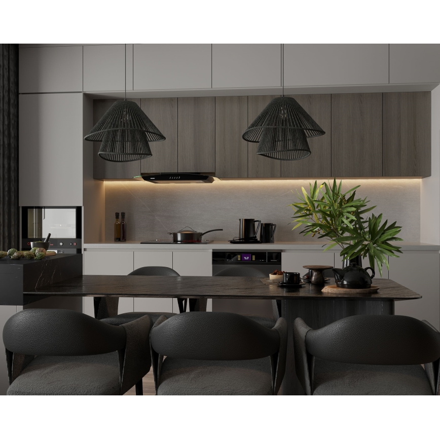 MAXLIGHT P0580 - Hanglamp aan een koord AMALFI 1xE27/15W/230V diameter 45 cm zwart