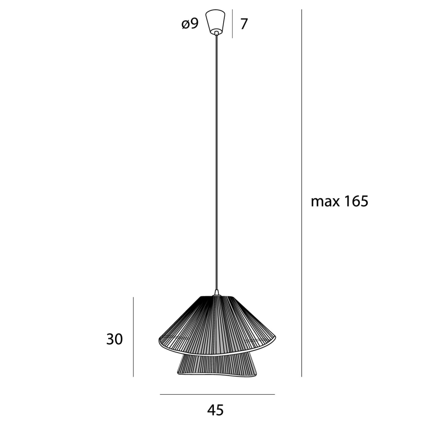 MAXLIGHT P0580 - Hanglamp aan een koord AMALFI 1xE27/15W/230V diameter 45 cm zwart