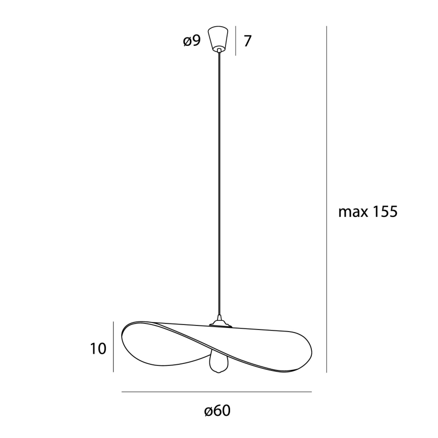 MAXLIGHT P0581 - Suspension filaire NAP 1xE27/15W/230V d. 60 cm beige