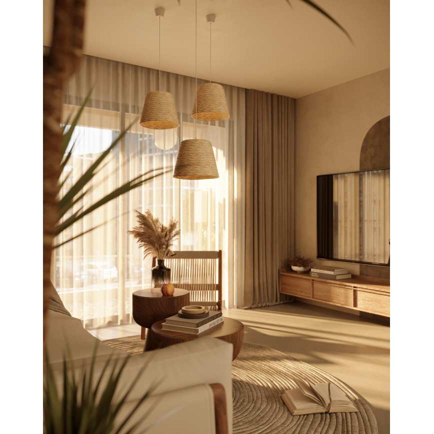 MAXLIGHT P0582 - Hanglamp aan een koord POT 1xE27/15W/230V diameter 30 cm beige