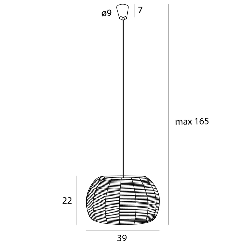 MAXLIGHT P0583 - Suspension filaire PRASLIN 1xE27/15W/230V d. 39 cm beige