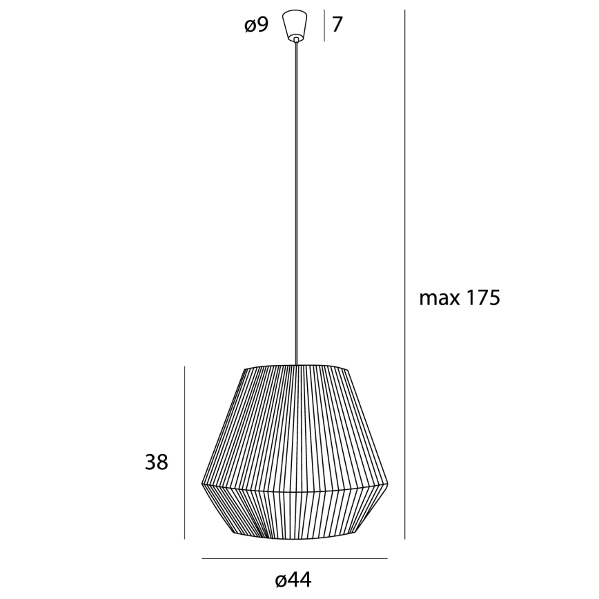 MAXLIGHT P0584 - Hanglamp aan een koord PRASLIN 1xE27/15W/230V diameter 44 cm beige