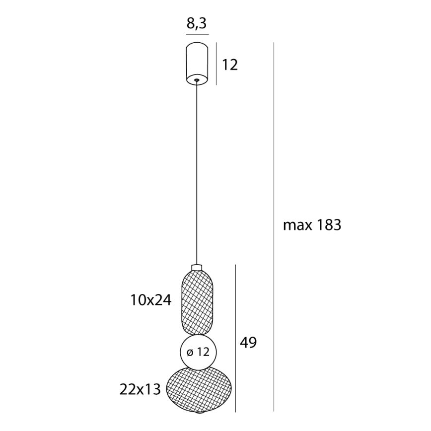MAXLIGHT P0591 - Suspension filaire BORA LED/10W/230V d. 22 cm blanc/noir