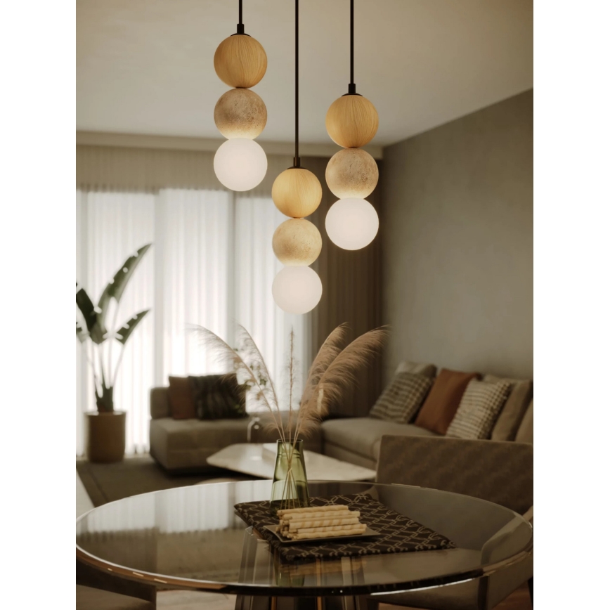 MAXLIGHT P0664 - Suspension sur câble ALICE 1xG9/7W/230V Ø 10 cm noire/beige