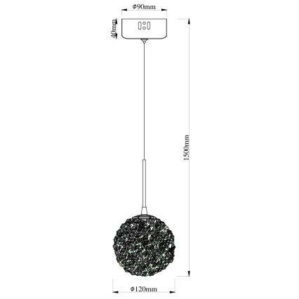 MAXLIGHT P0679 - Suspension sur câble RITA 1xG9/5W/230V Ø 12 cm dorée