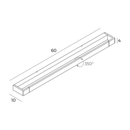 MAXLIGHT W0309 - Applique murale salle de bain FLINK LED/18W/230V 60 cm IP44 noir