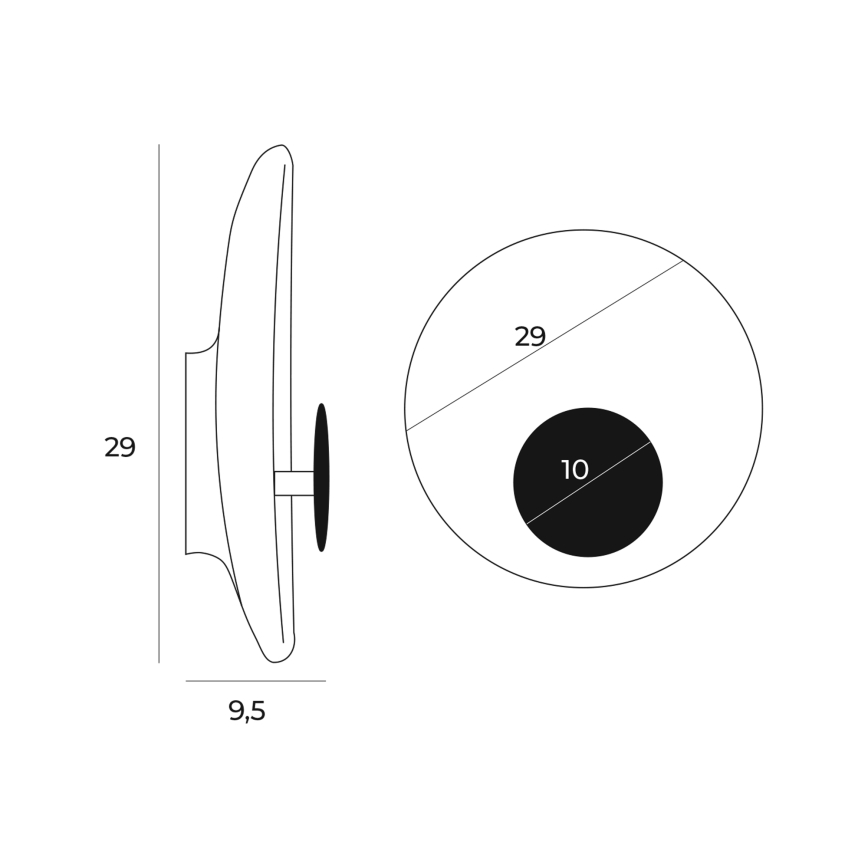 MAXLIGHT W0325 - LED wand verlichting OYAKA LED/5W/230V diameter 29 cm wit/zwart