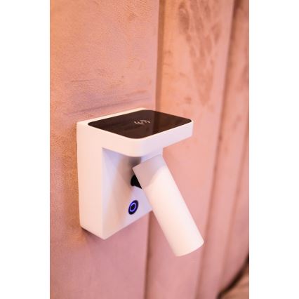 MAXLIGHT W0373 - Spot mural avec charge sans fil LOFER LED/7W/230V blanc