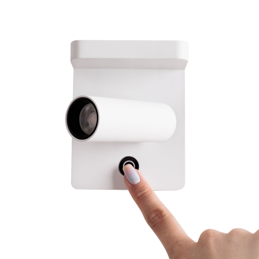 MAXLIGHT W0373 - Spot mural avec charge sans fil LOFER LED/7W/230V blanc