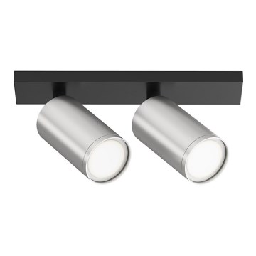 Maytoni C051CL-U-02BS - Spot FOCUS 2xGU10/10W/230V mat chroom/zwart