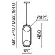 Maytoni MOD013PL-02BS1 - Suspension filaire RING 2xG9/25W/230V laiton