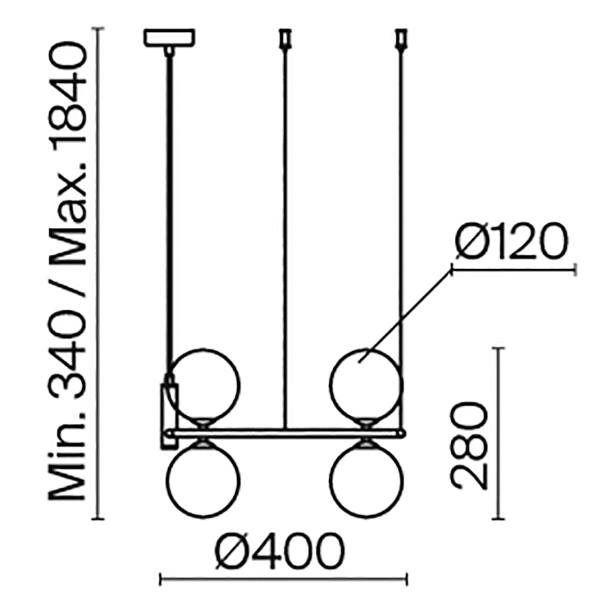 Maytoni MOD013PL-04BS1 - Hanglamp aan een koord RING 4xG9/25W/230V goud