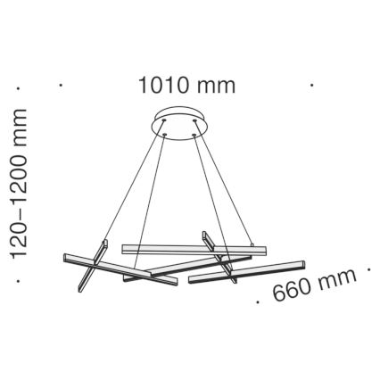 Maytoni MOD016PL-L75B - Suspension filaire LINE LED/79W/230V noir