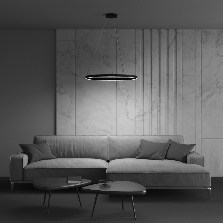 Maytoni MOD058PL-L42B3K - LED Hanglamp aan een koord RIM LED/51W/230V 3000K diameter 80 cm zwart