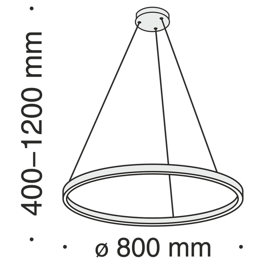 Maytoni MOD058PL-L42B3K - LED Hanglamp aan een koord RIM LED/51W/230V 3000K diameter 80 cm zwart