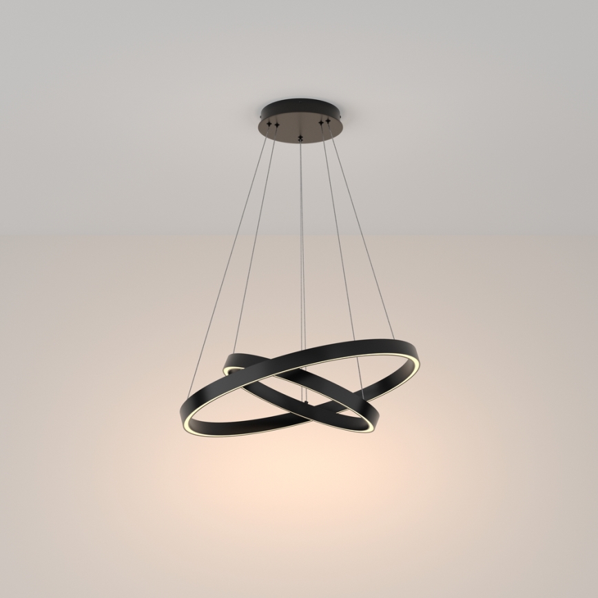 Maytoni MOD058PL-L55B3K - Suspension filaire RIM LED/61W/230V 3000K d. 60 cm noir