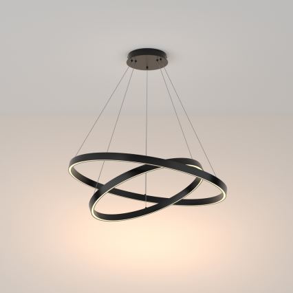 Maytoni MOD058PL-L74B3K - LED Hanglamp aan een koord RIM LED/88W/230V 3000K diameter 80 cm zwart