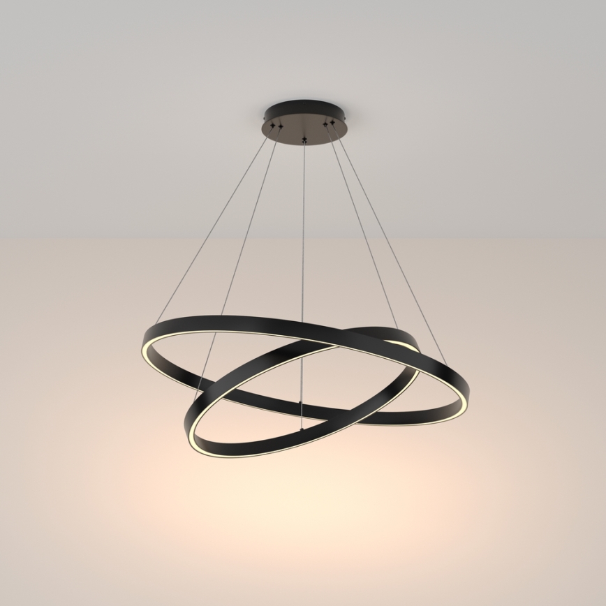 Maytoni MOD058PL-L74B3K - LED Hanglamp aan een koord RIM LED/88W/230V 3000K diameter 80 cm zwart