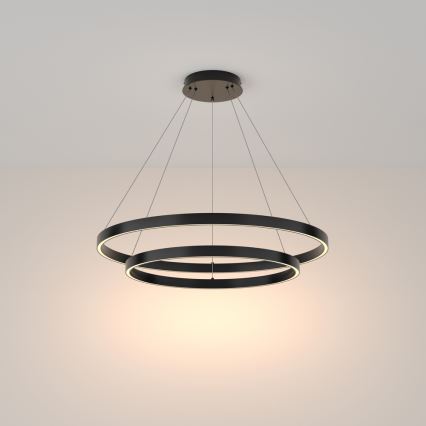 Maytoni MOD058PL-L74B3K - LED Hanglamp aan een koord RIM LED/88W/230V 3000K diameter 80 cm zwart