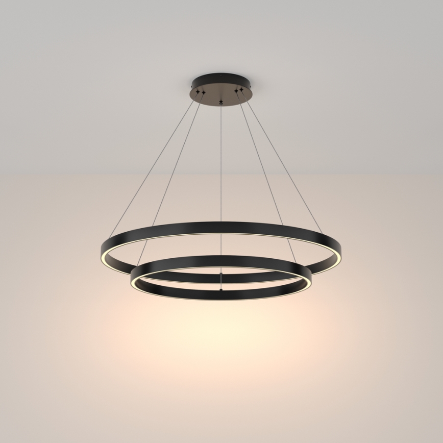 Maytoni MOD058PL-L74B3K - LED Hanglamp aan een koord RIM LED/88W/230V 3000K diameter 80 cm zwart
