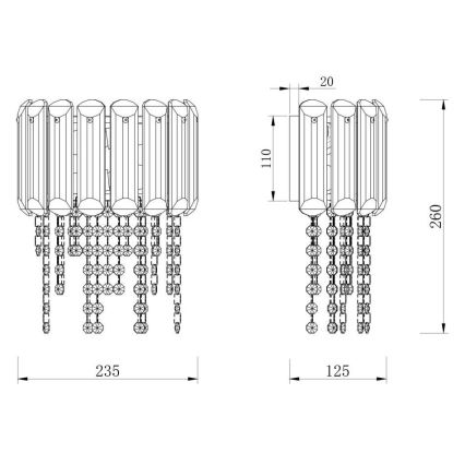 Maytoni MOD097WL-02CH - Wandlamp HAIL 2xE14/40W/230V glanzend chroom