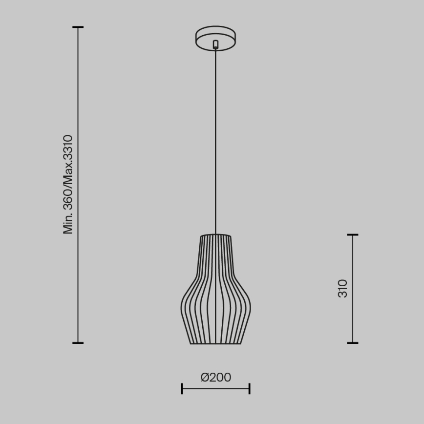 Maytoni MOD191PL-01W - Hanglamp aan een koord ROOTS 1xE27/40W/230V diameter 20 cm beige