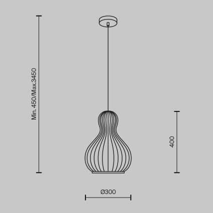 Maytoni MOD192PL-01W1 - Hanglamp aan een koord ROOTS 1xE27/40W/230V diameter 30 cm beige