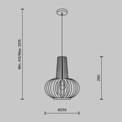 Maytoni MOD193PL-01W - Hanglamp aan een koord ROOTS 1xE27/40W/230V diameter 22,5 cm beige