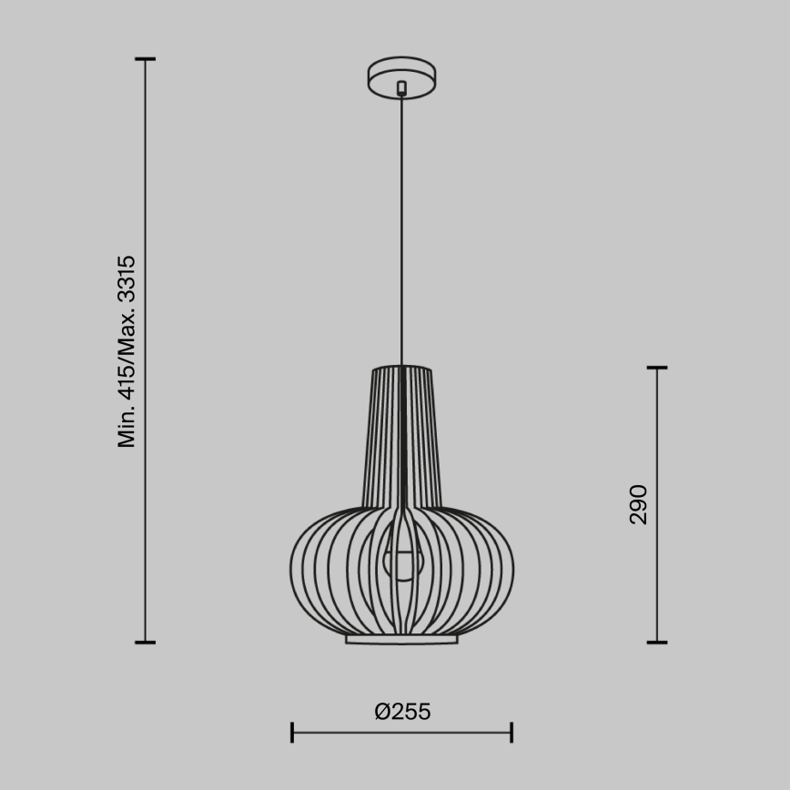 Maytoni MOD193PL-01W - Hanglamp aan een koord ROOTS 1xE27/40W/230V diameter 22,5 cm beige