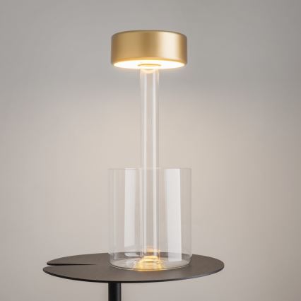 Maytoni MOD229TL-L3G3K1 - LED Dimbaar oplaadbaar draagbaar tafellamp LED/3W/5V 2200-4000K goud/doorzichtig