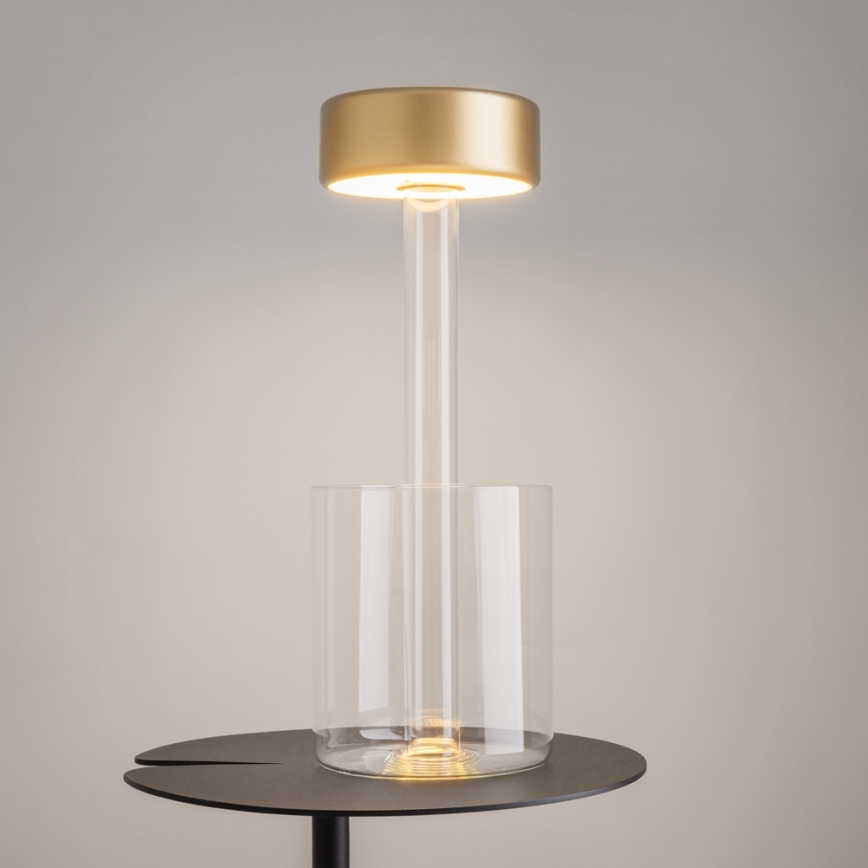 Maytoni MOD229TL-L3G3K1 - LED Dimbaar oplaadbaar draagbaar tafellamp LED/3W/5V 2200-4000K goud/doorzichtig