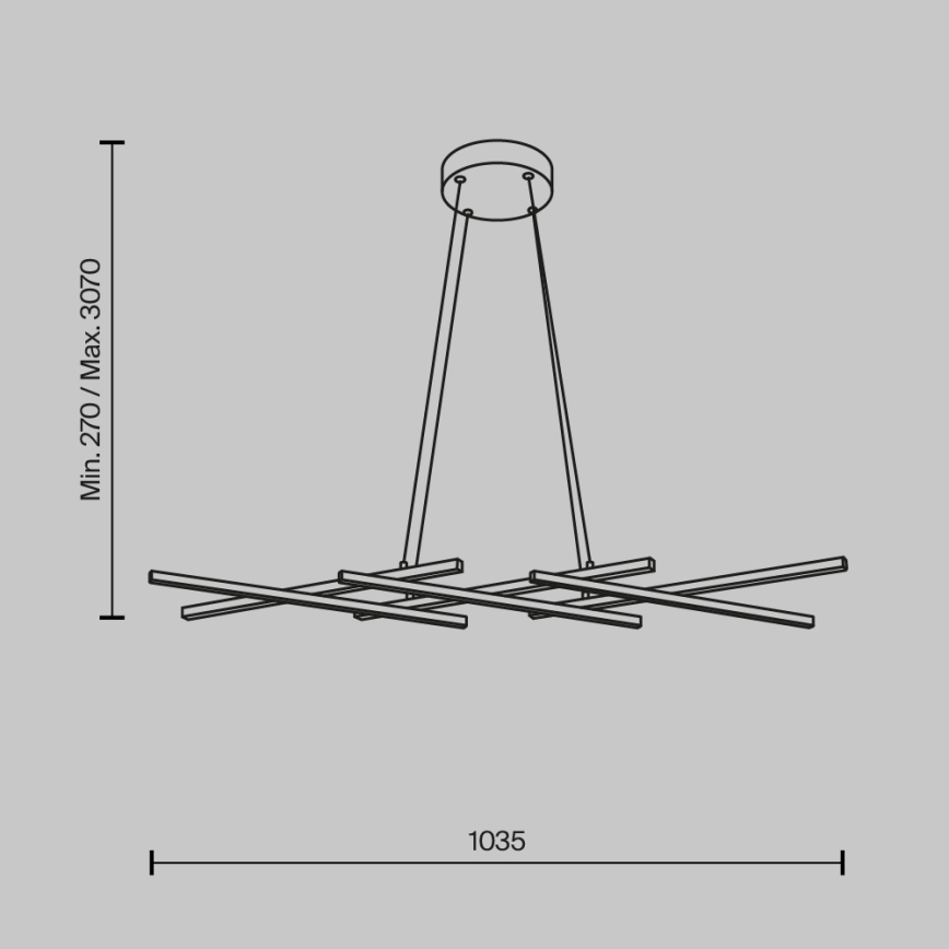 Maytoni MOD244PL-L50BK - HALO LED-hanglamp aan kabel LED/40W/230V, zwart
