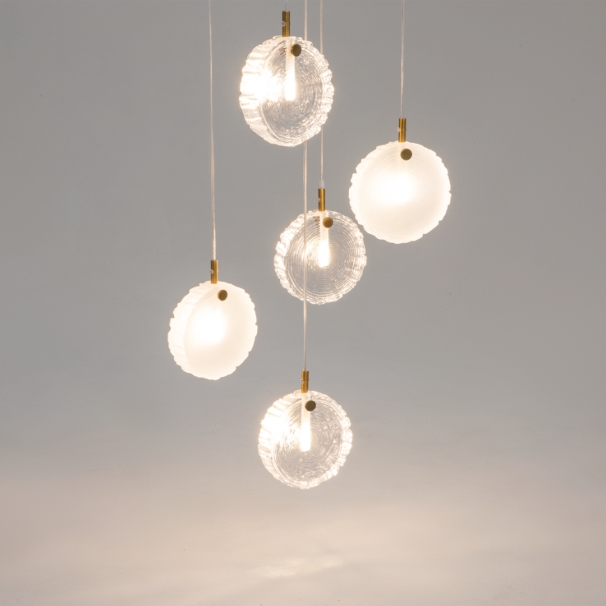 Maytoni MOD254PL-05BS - Hanglamp aan een koord FROZEN 5xG4/28W/230V messing