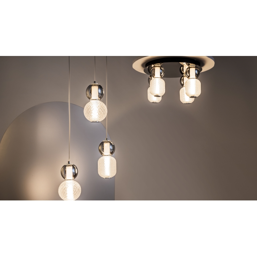 Maytoni MOD273CL-L60CH3K - LED Plafondlamp DROP 4xLED/15W/230V diameter 43 cm glanzend chroom