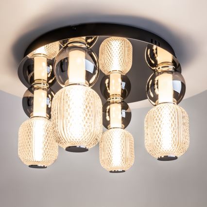 Maytoni MOD273CL-L60CH3K - LED Plafondlamp DROP 4xLED/15W/230V diameter 43 cm glanzend chroom