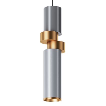 Maytoni MOD303PL-01CFL2 - Hanglamp aan een koord PALETTE 1xGU10/40W/230V grijs/goud