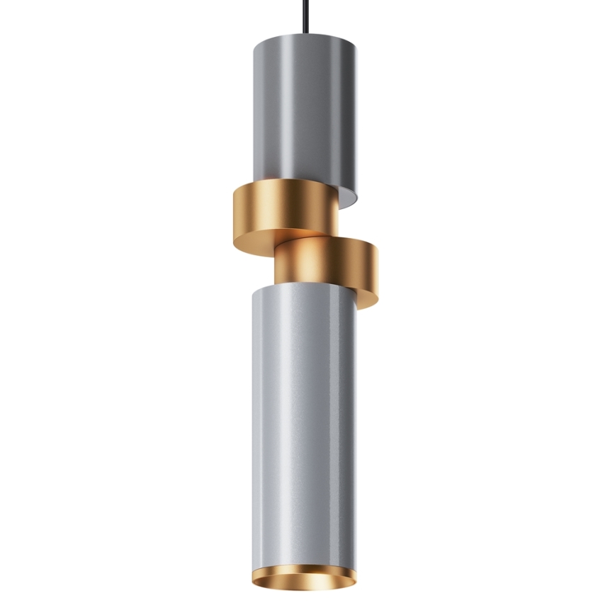 Maytoni MOD303PL-01CFL2 - Hanglamp aan een koord PALETTE 1xGU10/40W/230V grijs/goud