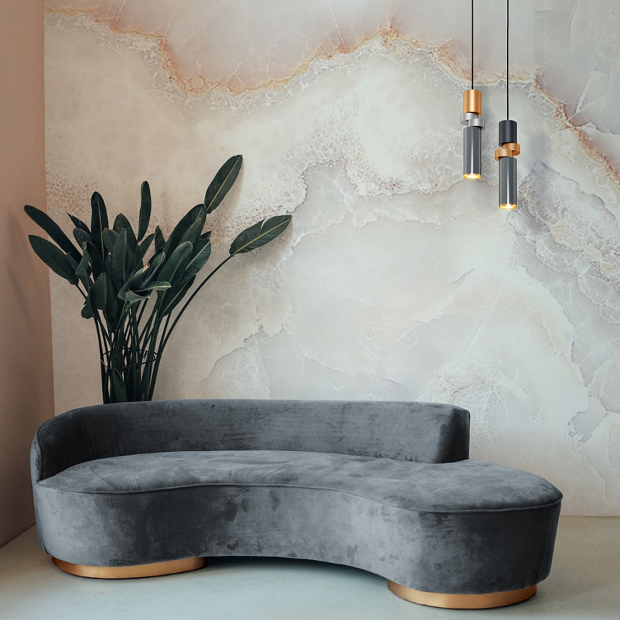 Maytoni MOD303PL-01CFL3 - Hanglamp aan een koord PALETTE 1xGU10/40W/230V goud/grijs