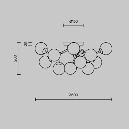Maytoni MOD545CL-12BS - plafonnier DALLAS 12xG9/28W/230V doré