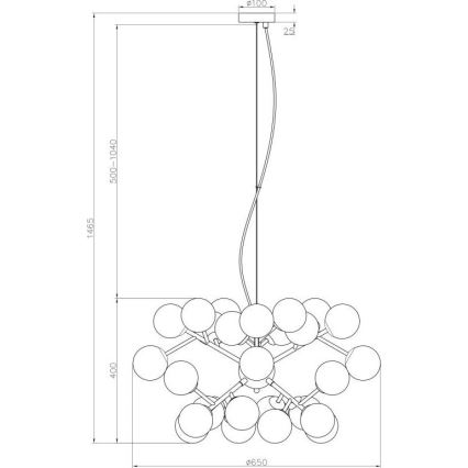 Maytoni MOD545PL-24B - Hanglamp aan een koord DALLAS 24xG9/28W/230V zwart