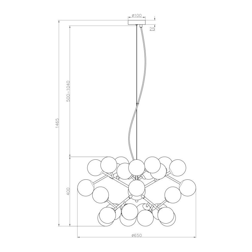 Maytoni MOD545PL-24B - Hanglamp aan een koord DALLAS 24xG9/28W/230V zwart