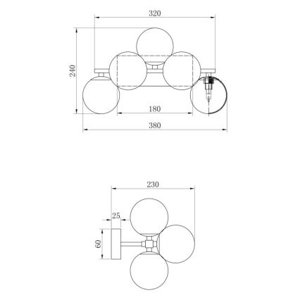 Maytoni MOD547WL-05BS - Wandlamp DALLAS 5xG9/28W/230V goud