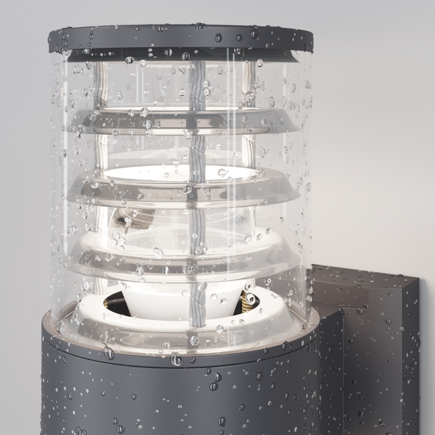 Maytoni O576WL-02GR - Wandlamp voor buiten BRONX 2xE27/60W/230V IP54 antraciet