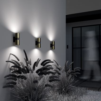 Maytoni O582WL-02BS - Wandlamp voor buiten BOWERY 2xGU10/50W/230V IP54 messing