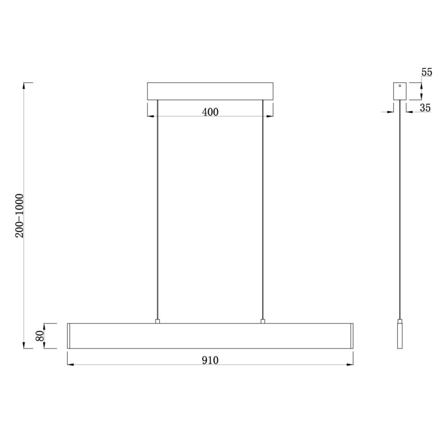 Maytoni P010PL-L23B4K - LED Hanglamp aan een koord STEP LED/23W/230V 4000K 91 cm zwart